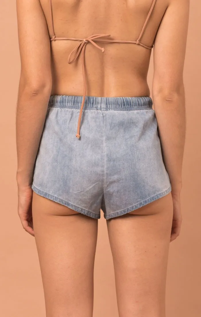 Afends Womens Sunday - Chambray - Easy Shorts