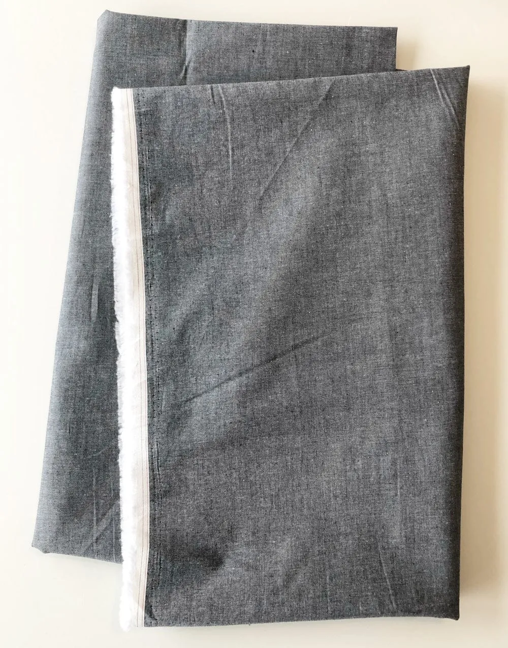 Black Yarn Dyed Cotton Chambray Fabric