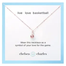 CC Sport Rose Gold Basketball Charm Necklace