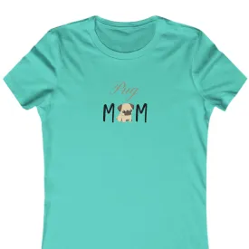 Custom Pug Mom Women's T-shirt with Comfy Bella Canvas Style, Dog Lover, Pet Owner Gift, Gift for Her