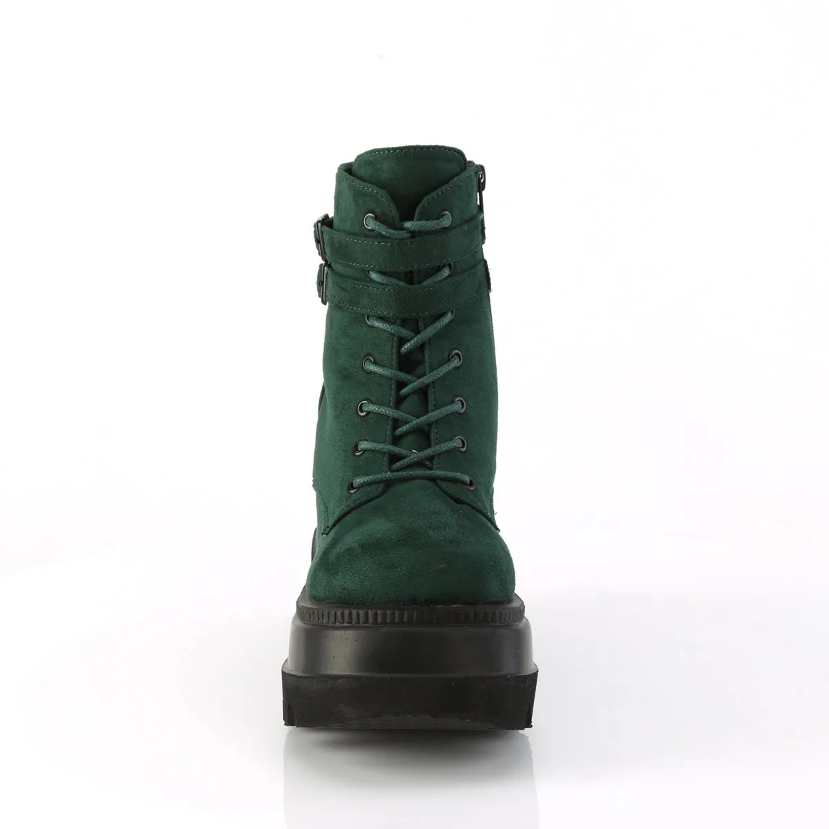 Demonia SHAKER-52 | Emerald Vegan Suede Ankle Boots