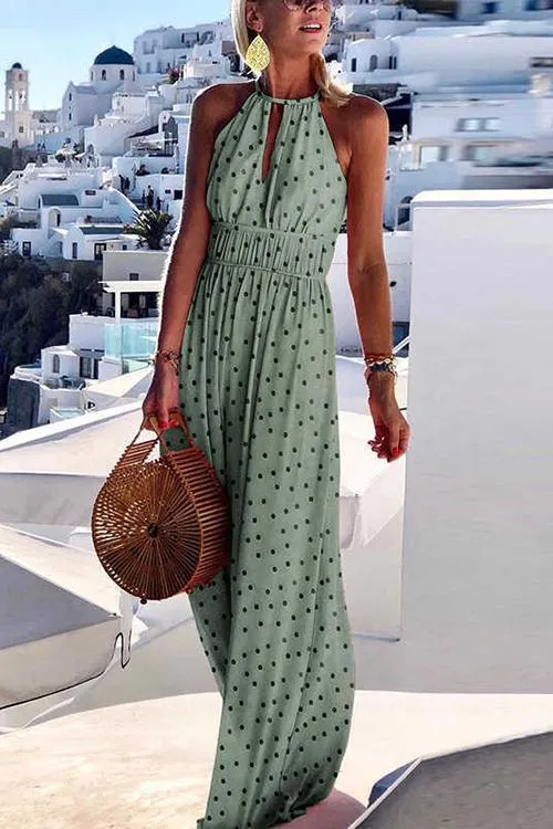 Floral Print Sleeveless Maxi Dress