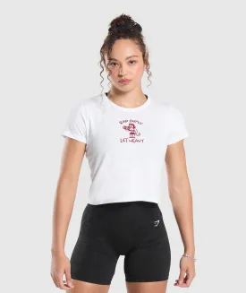 Gymshark Lifting Club Graphic Baby Tee - White