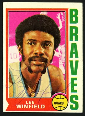 Lee Winfield Autographed 1974-75 Topps Card #157 Buffalo Braves SKU #150043