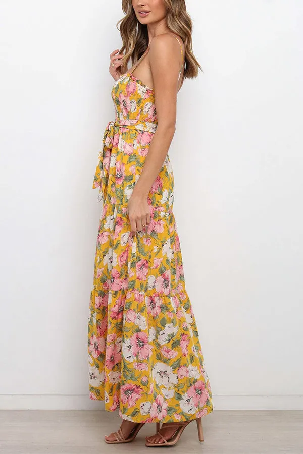 Love In The Air Tiered Floral Maxi Dress