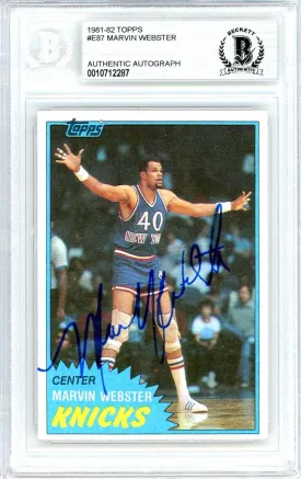 Marvin Webster Autographed 1981-82 Topps Card #87 New York Knicks Beckett BAS #10712287