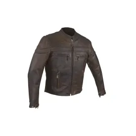 Men's Brown Concealed to Carry Leather Jacket, MJ796-BRN-11-DL