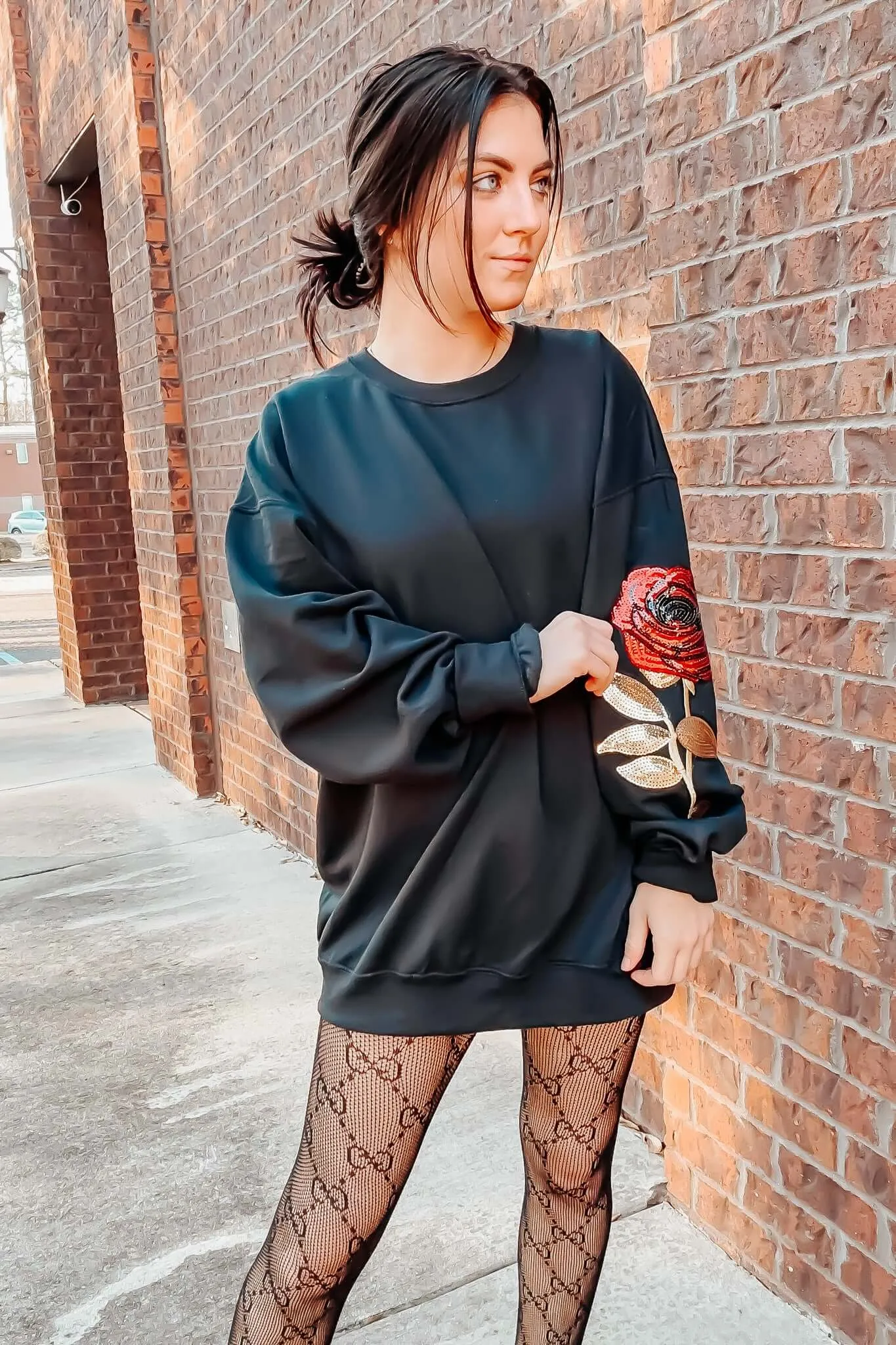 Midnight Rose Graphic Sweatshirt