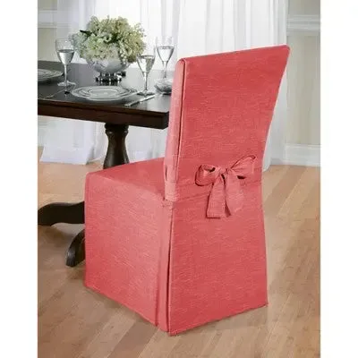 New - Red Chambray Dining Room Chair Slipcover - Madison Industries