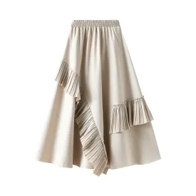 Pre Order:  Ruffle Trim Midi A-Line Skirt