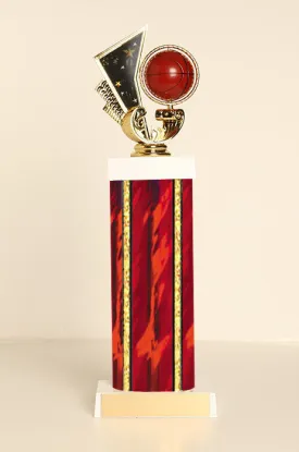 Spinning Basketball Square Column Trophy