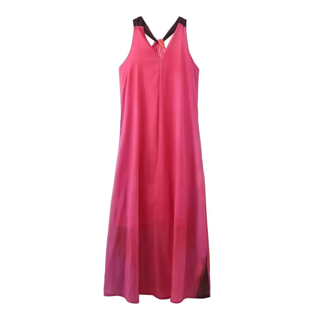 Splicing Halter Long Maxi Dress for Women - Summer Beach Fashion