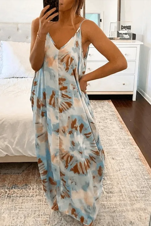 Tie Dye Slip Maxi Dress