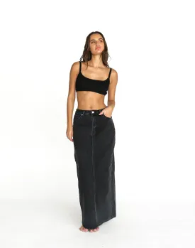 Tyler Denim Maxi Skirt (Vintage Black)