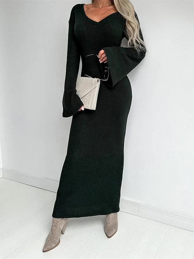 Women's Knit Sweater Maxi Dress